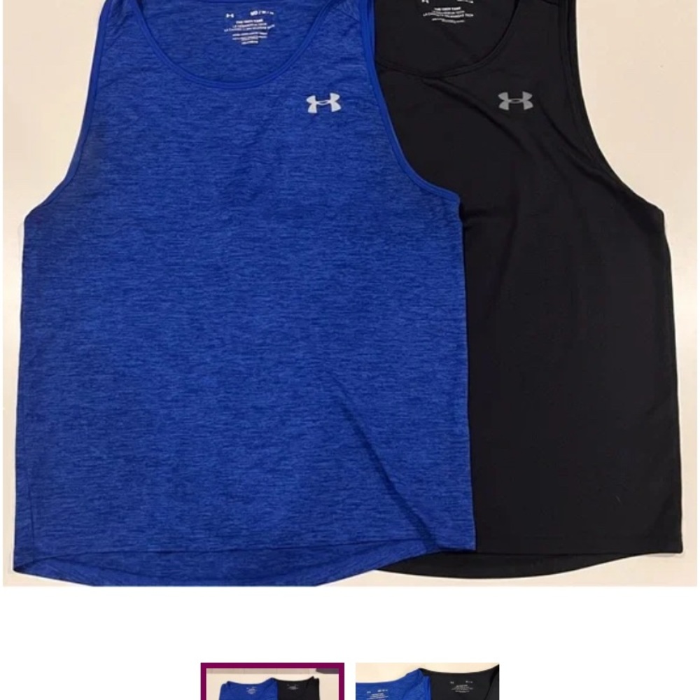 Under Armour Blue and Black Athletic Tank Tops